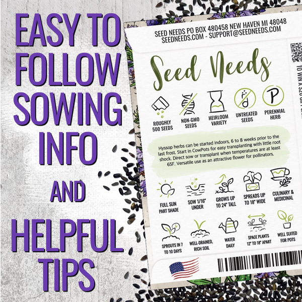 Hyssop Herb Seeds For Planting (Hyssopus officinalis)