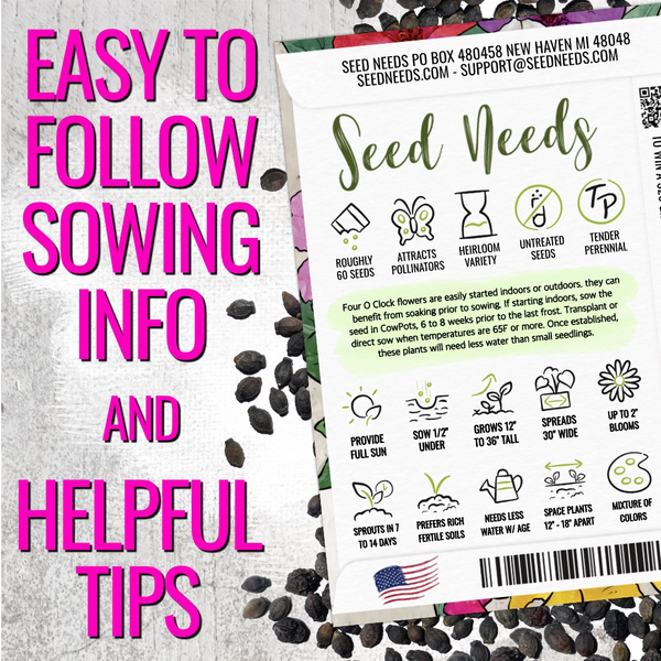 Mixed Four O' Clock Seeds For Planting (Mirabilis jalapa)