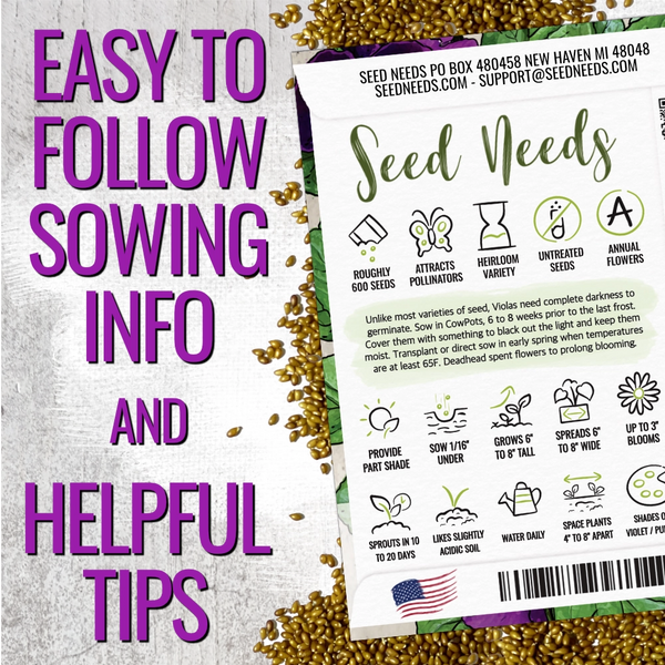 King Henry Viola Seeds For Planting (Viola cornuta)