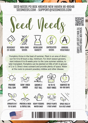 Wee B Little Pumpkin Seeds For Planting (Cucurbita pepo)