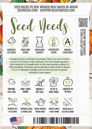 Jack Be Little Pumpkin Seeds For Planting (Cucurbita pepo)