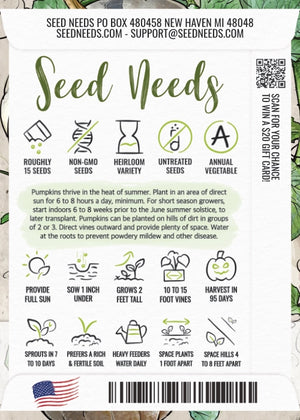 Lumina White Pumpkin Seeds For Planting (Cucurbita maxima)