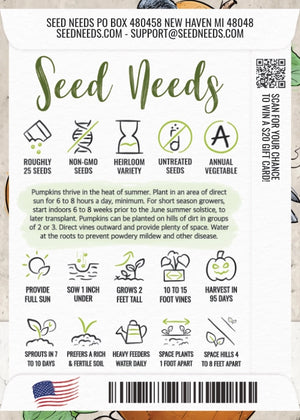 Small Sugar Pie Pumpkin Seeds For Planting (Cucurbita pepo)