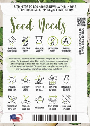 Easter Egg Radish Seeds For Planting (Raphanus sativus)