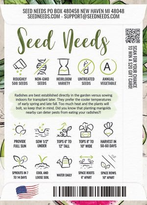 Watermelon Radish Seeds For Planting (Raphanus sativus)