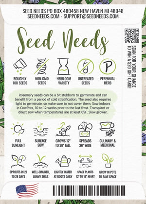 Rosemary Herb Seeds For Planting (Rosemarinus officinalis)