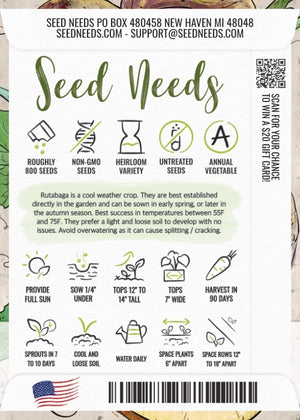 Purple Top Rutabaga Seeds For Planting (Brassica napus)