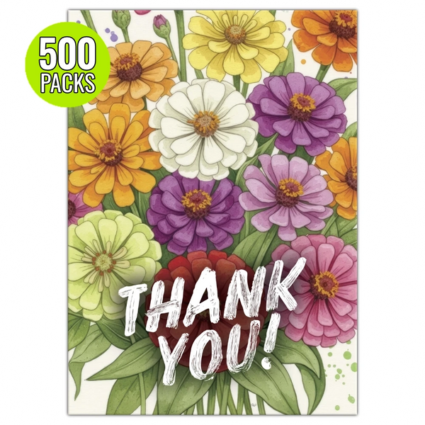 "Thank You" Zinnia Affiliate Seed Packets (Set of 500 Packets) AF568