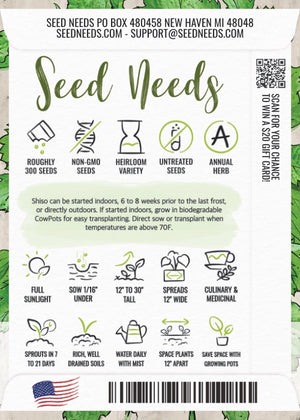 Green Shiso Seeds For Planting (Perilla frutescens)