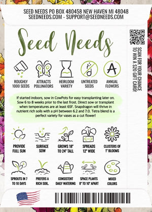 Snapdragon Seeds For Planting Tetra Blend (Antirrhinum majus)