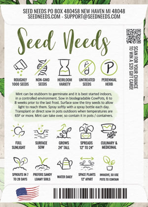 Spearmint Herb Seeds For Planting (Mentha spicata)