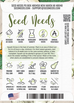 Early White Scallop Summer Squash Seeds For Planting (Cucurbita pepo)