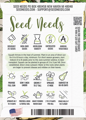 Delicata Winter Squash Seeds For Planting (Cucurbita pepo)