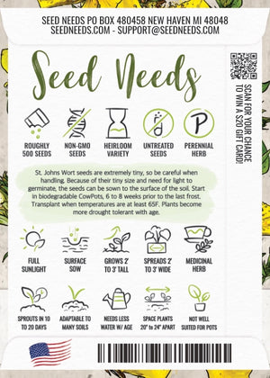 St. Johns Wort Herb Seeds For Planting (Hypericum perforatum)