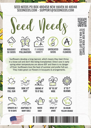 Joker Sunflower Seeds For Planting (Helianthus annuus)