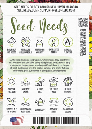 Crazy Mixed Sunflower Seeds For Planting (Helianthus annuus) 15+ Varieties
