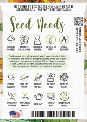 Tall Sungold Sunflower Seeds For Planting (Helianthus annuus)