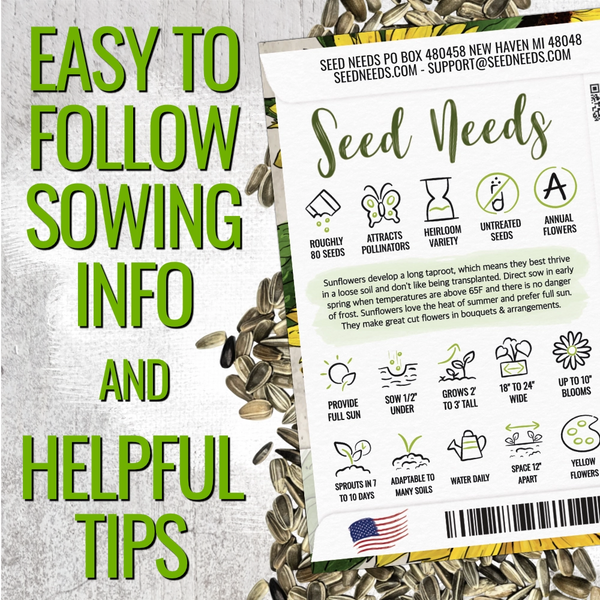 Dwarf Sunspot Sunflower Seeds For Planting (Helianthus annuus)