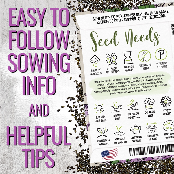 Wild Bee Balm Seeds For Planting (Monarda fistulosa)