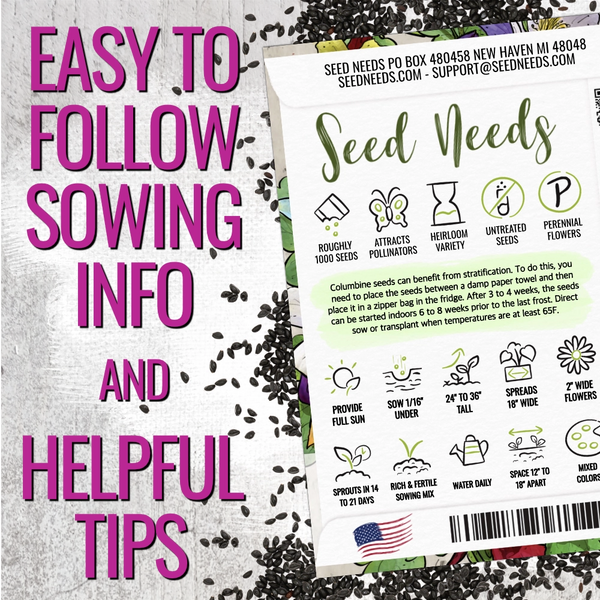 Giant Star, Mckana's Columbine Seeds For Planting (Aquilegia caerulea)