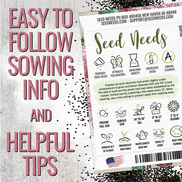 Pale Rose Peony Poppy Seeds For Planting (Papaver paeoniflorum)