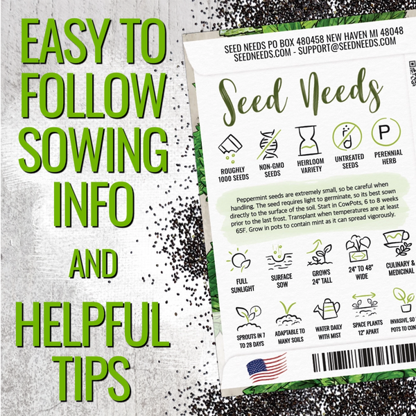 Peppermint Herb Seeds For Planting (Mentha piperita)