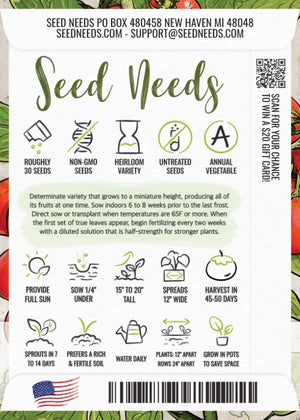 Tiny Tim Tomato Seeds For Planting (Lycopersicon esculentum)