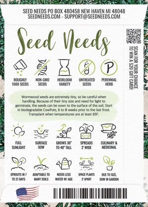 Wormwood Herb Seeds For Planting (Artemisis absinthium)