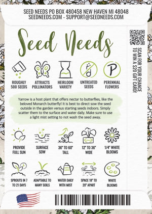 White Yarrow Seeds For Planting (Achillea millefolium)