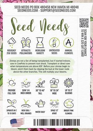 Luminosa Zinnia Seeds For Planting (Zinnia elegans)