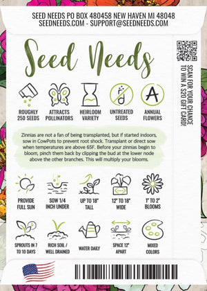 Thumbelina Zinnia Seeds For Planting (Zinnia elegans)