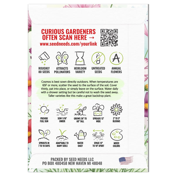 "Thank You" Cosmos Affiliate Seed Packets (Set of 500) AF140