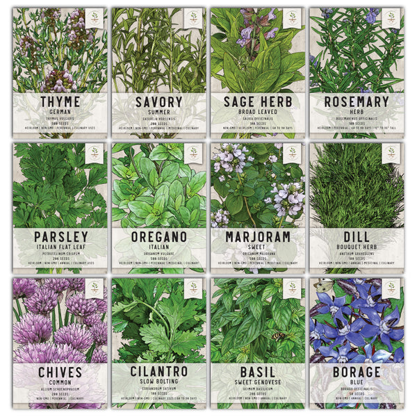 Culinary Herb Bundle (Includes 36 Starter Pots, 1 Coco Coir Brick & 12 Culinary Herb Seed Packets)