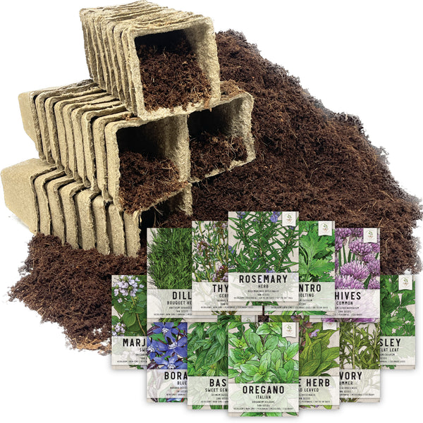 Culinary Herb Bundle (Includes 36 Starter Pots, 1 Coco Coir Brick & 12 Culinary Herb Seed Packets)