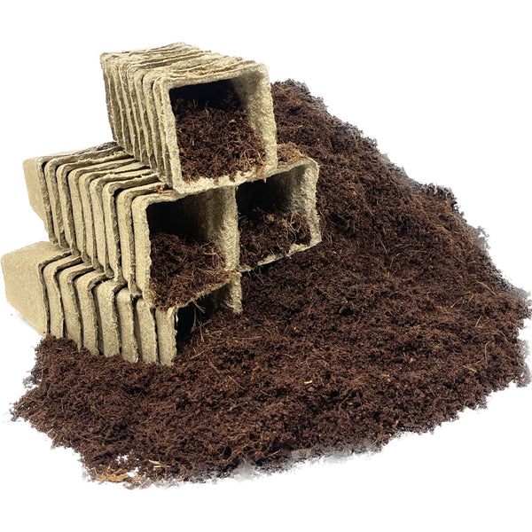 Sunflower Bundle (Includes 36 Starter Pots, 1 Coco Coir Brick & 6 Colorful Sunflower Seed Packets)