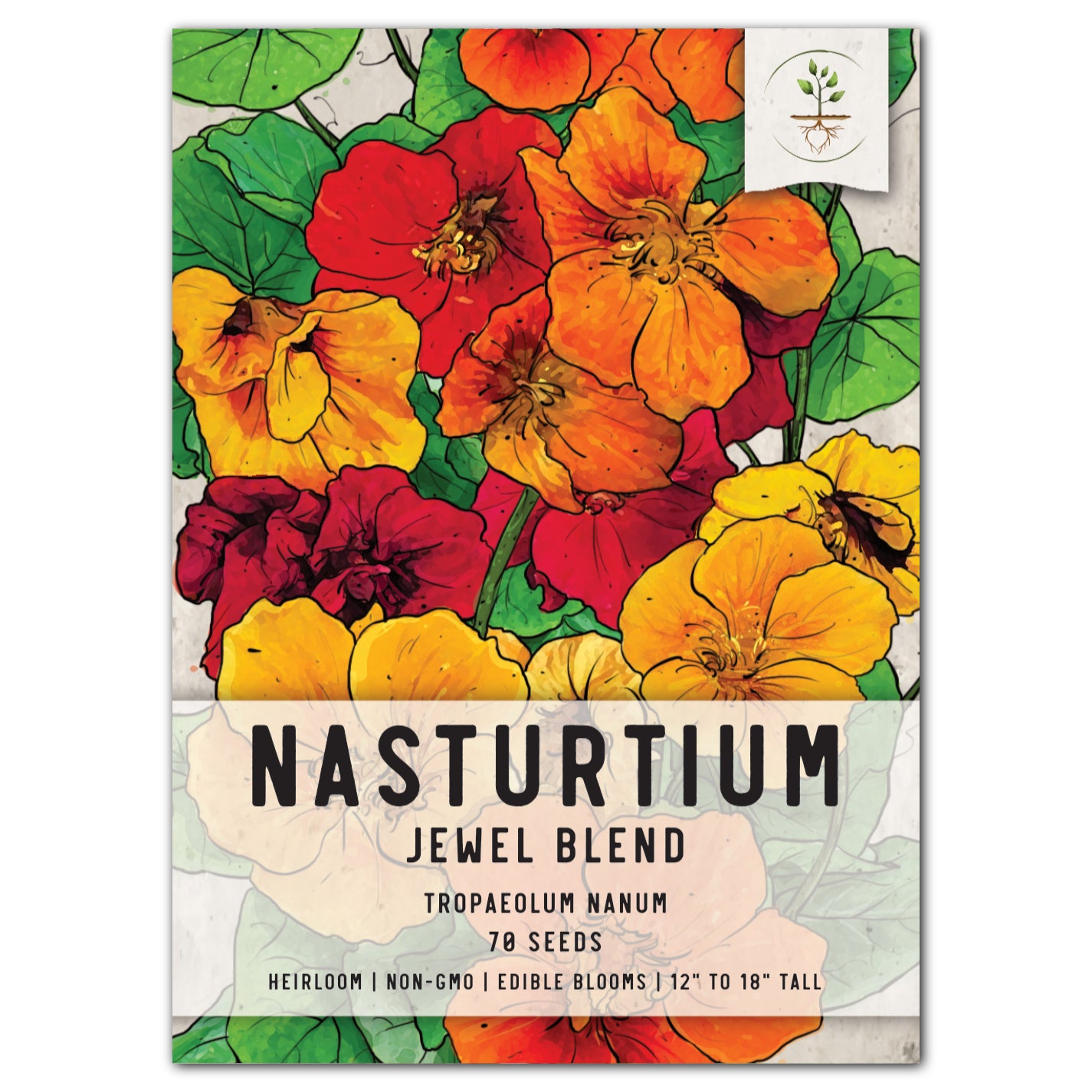 Jewel Mixture Nasturtium Seeds For Planting (Tropaeolum nanum)