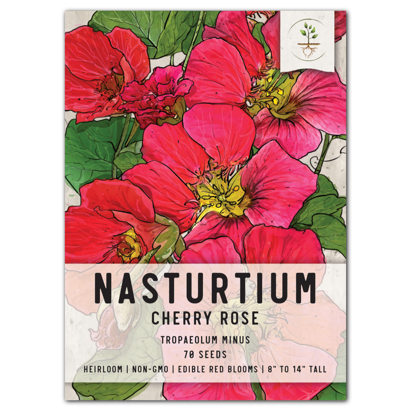cherry rose jewel nasturtium seeds Cherry Rose Nasturtium Seeds For Planting (Tropaeolum minus) – Seed Needs  LLC