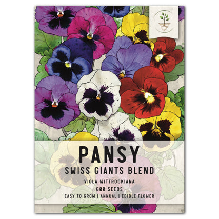 Pansy Seeds For Planting, Swiss Giants Mixture (Viola wittrockiana)