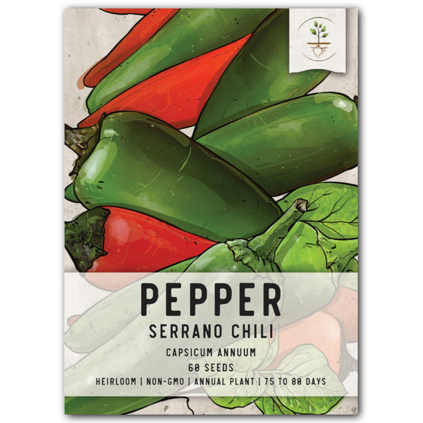 Serrano Chili Pepper Seeds For Planting (Capsicum annuum)