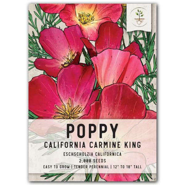 Carmine King California Poppy Seeds For Planting (Eschscholzia californica)