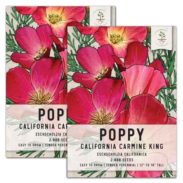 Carmine King California Poppy Seeds For Planting (Eschscholzia californica)