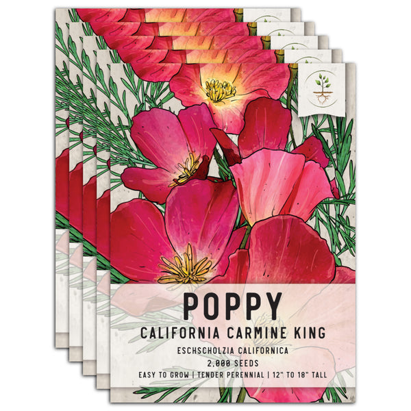 Carmine King California Poppy Seeds For Planting (Eschscholzia californica)