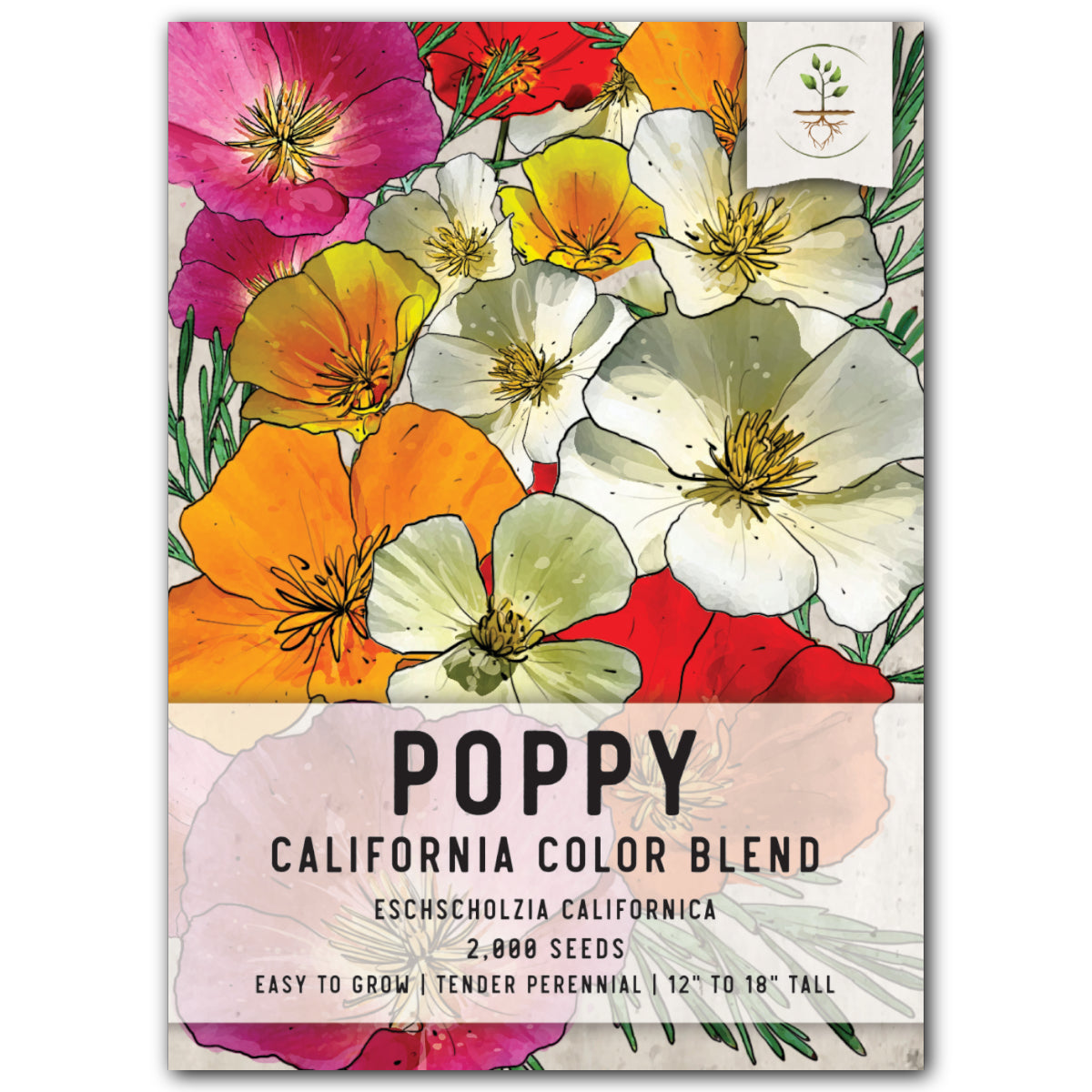 Mixed California Poppy Seeds For Planting (Eschscholzia californica)
