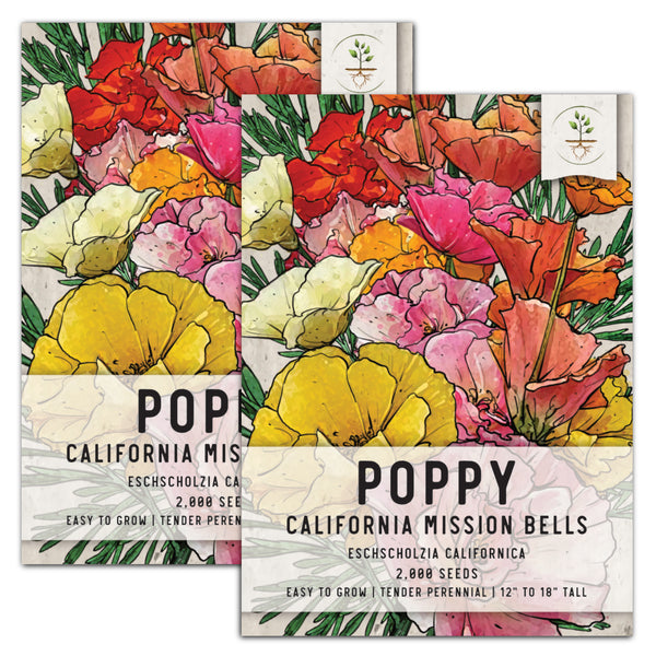 Mission Bells California Poppy Seeds For Planting (Eschscholzia californica)
