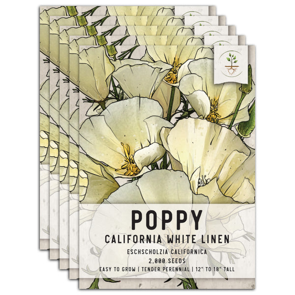 White Linen California Poppy Seeds For Planting (Eschscholzia californica)