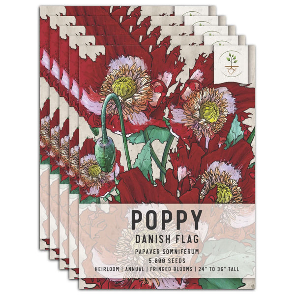 Danish Flag Poppy Seeds For Planting (Papaver somniferum)