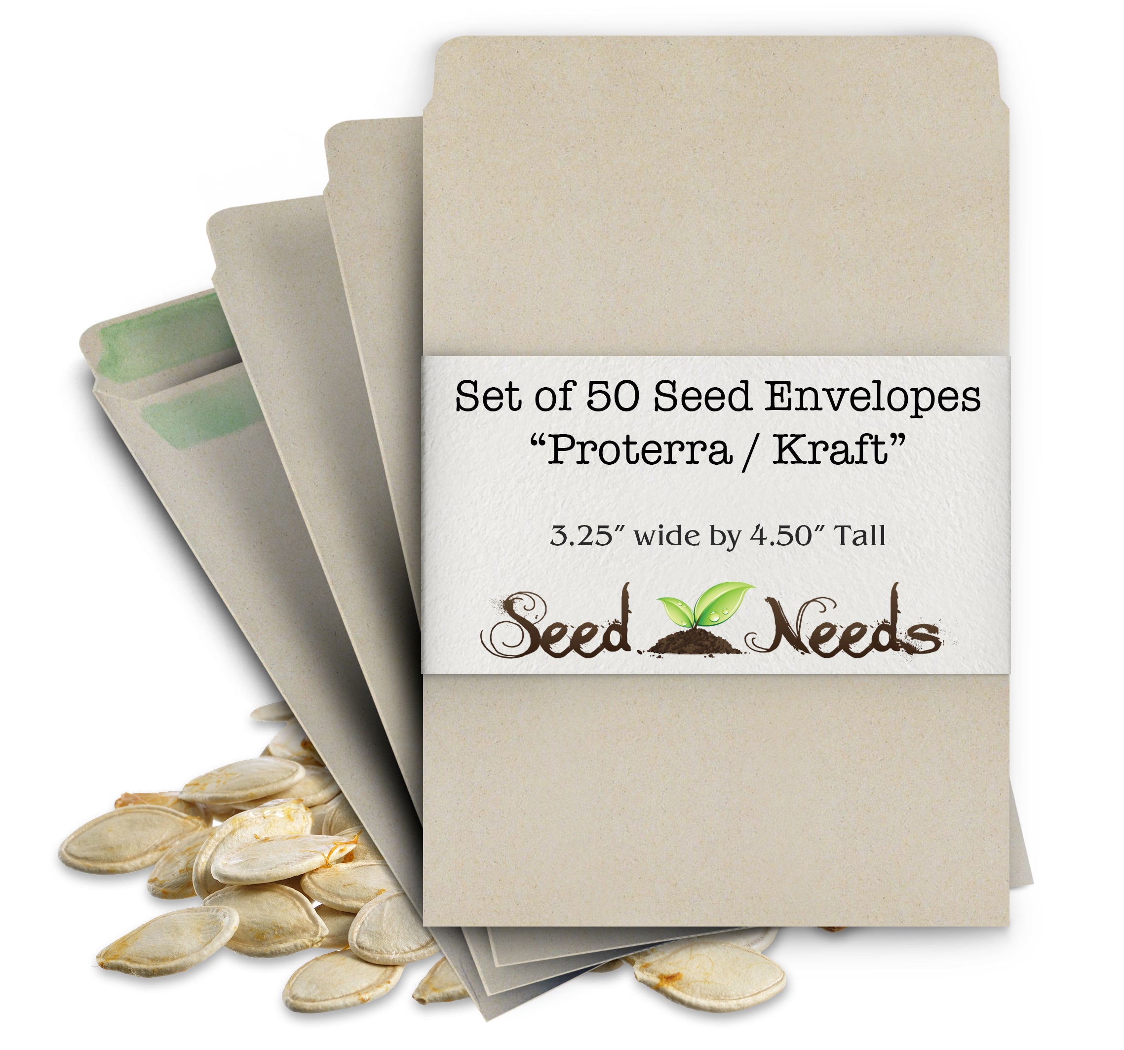 150 Pcs Seed Packets Envelopes, Let Love Grow Seed Packets with Seed Saving Template, 2.3x3.5 Self-Adhesive Small Kraft Paper Envelopes for Seeds