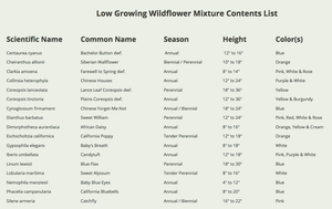 low growing wildflower mixture