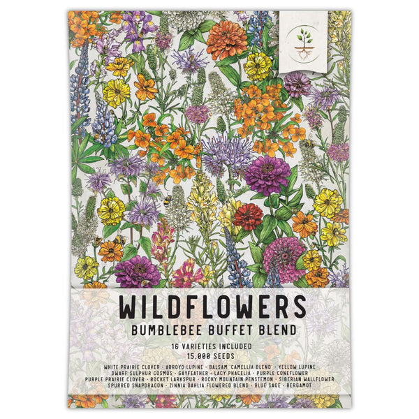 Bumblebee Buffet Wildflower Seed Blend (16 Varieties Included)